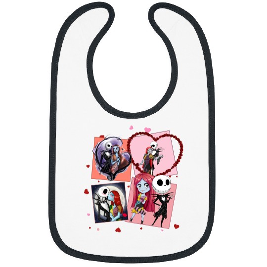 Jack and Sally Happy Valentine's Day Bibs, Disney Valentines Bibs