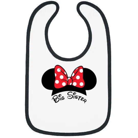 Big Sister Minnie Mouse Disney Graphic Bibs, Disneyland Vacation