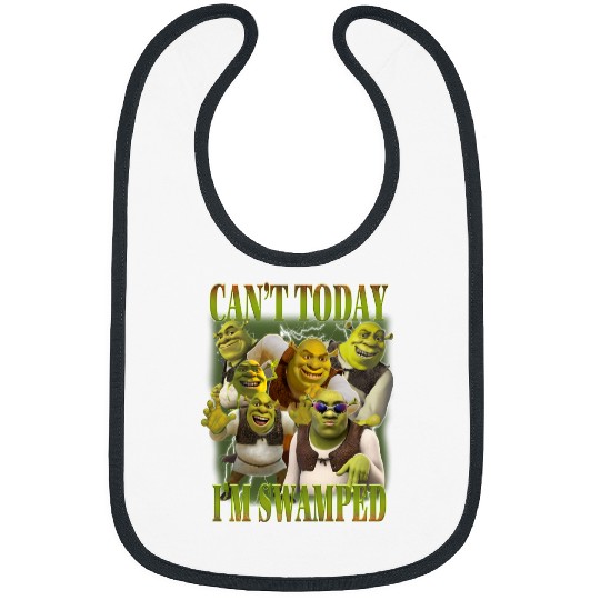 Can't Today I'm Swamped Bibs, Shrek Bibs, Disney Fiona Princess Bibs, Shrek and Fiona Bibs, Sassy Shrek Bibs, Funny Shrek  Bibs