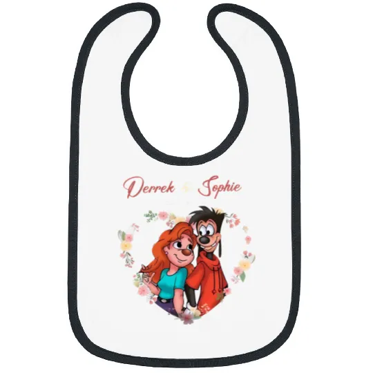 Disney Max and Roxanne Couple Bibs, A Goofy Movie Roxanne and Max Valentines Bibs
