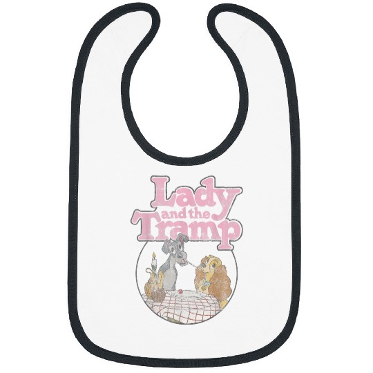 Disneyss The Lady And The Tramp Circle Portrait Logo Bibs