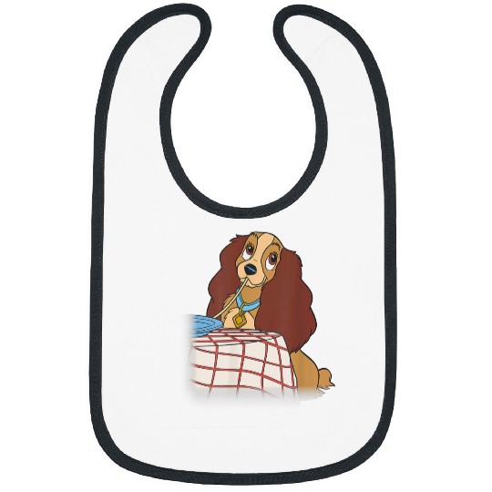 Disneyss Lady And The Tramp Iconic Spaghetti Scene Lady Side Bibs