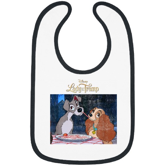 Disneyss Lady And The Tramp Classic Spaghetti Scene Poster Bibs