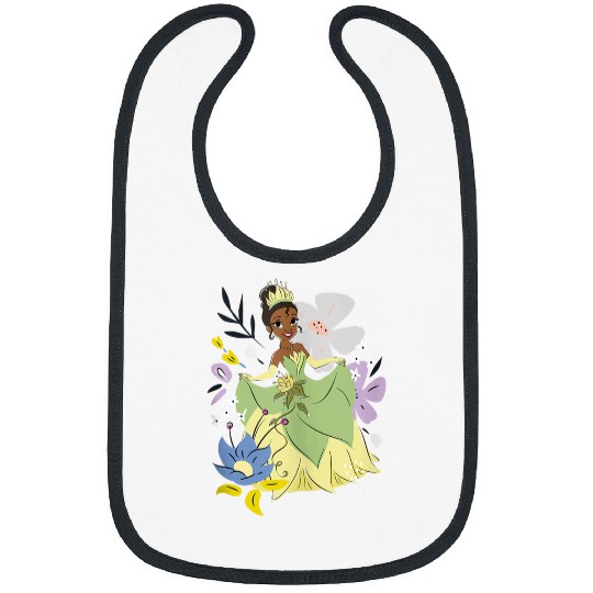 Disneyss The Princess And The Frog Tiana Cute Floral Portrait Bibs