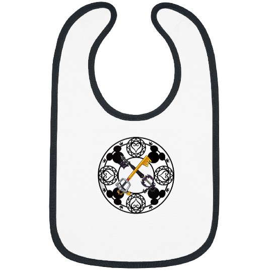 Disney Kingdom Hearts Mickey Icon Double Keyblade Chest Logo Bibs