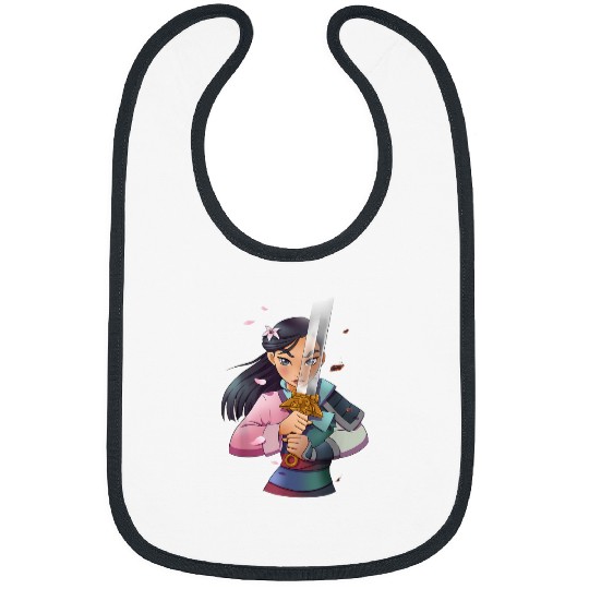 Disney Mulan Anime Half Girl Half Warrior Graphi Bibs