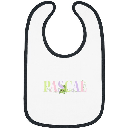 Disney Tangled Cute Pascal Big Chest Pastel Text Logo Bibs