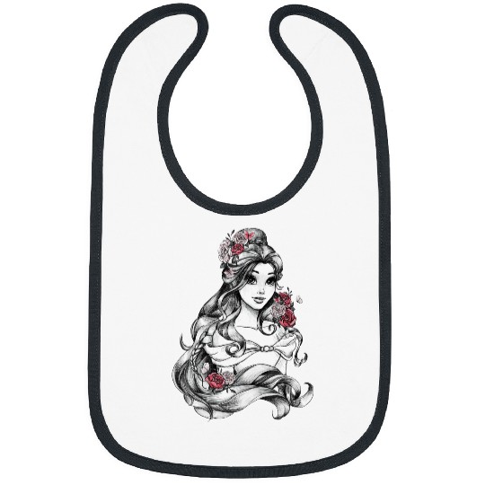 Disney Beauty And The Beast Belle Princess Rose Portrait Bibs