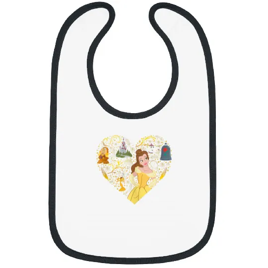 Disney Princess Belle Collage Heart Bibs