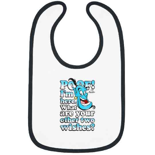 Disney Aladdin Genie POOF 2 Wishes Gradient Text Portrait Bibs