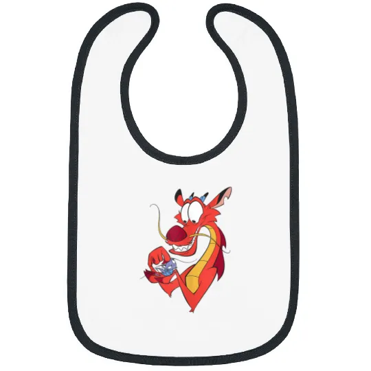 Disney Mulan Mushu And CriKee Pocket Logo Bibs