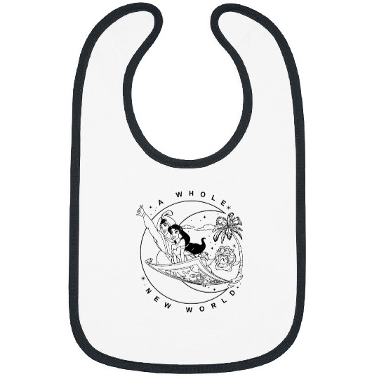 Disney Aladdin Jasmine A Whole New World Line Art Bibs