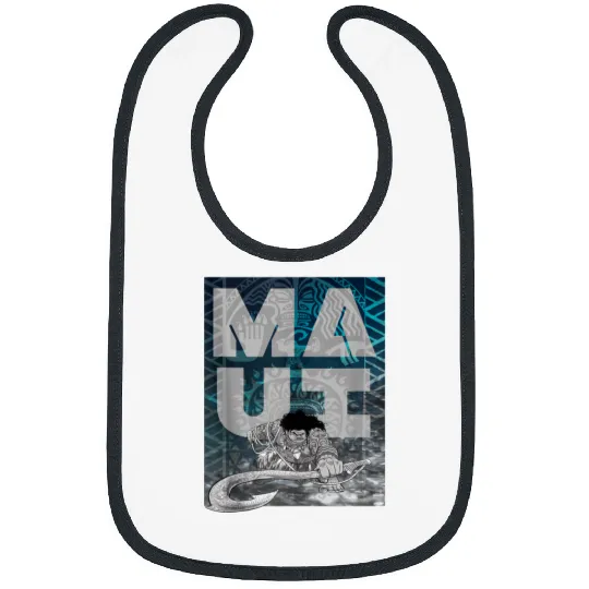 Disneyss Moana Maui Tattoo Style Letter Stack Portrait Bibs