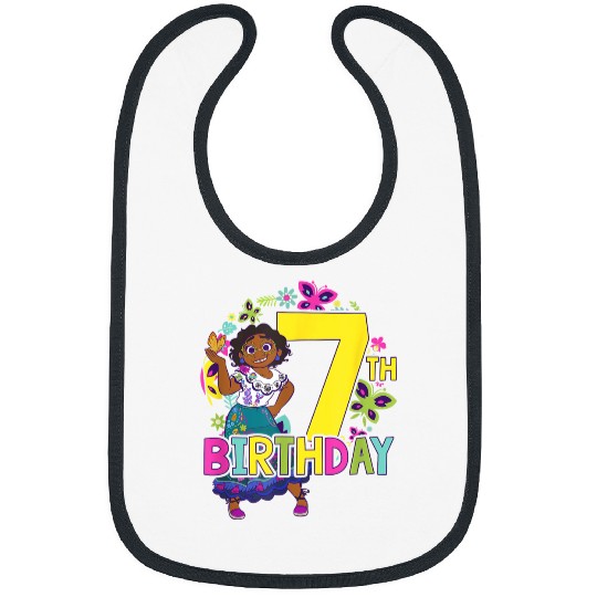 Disneyss Encanto Maribel 7th Birthday Floral Smile Portrait Bibs