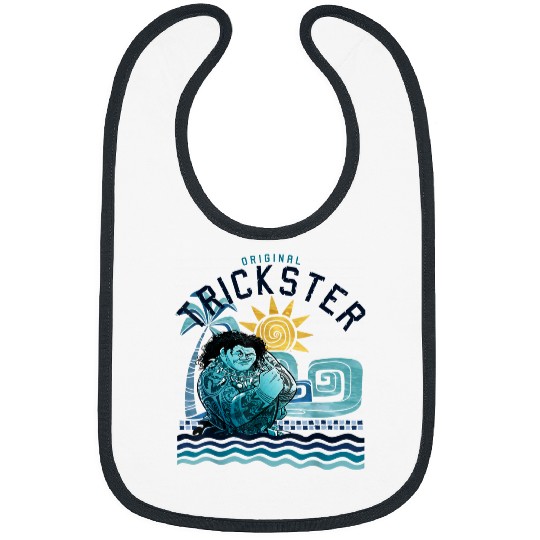 Disneyss Moana Maui Original Trickster Blue Gradient Portrait Bibs