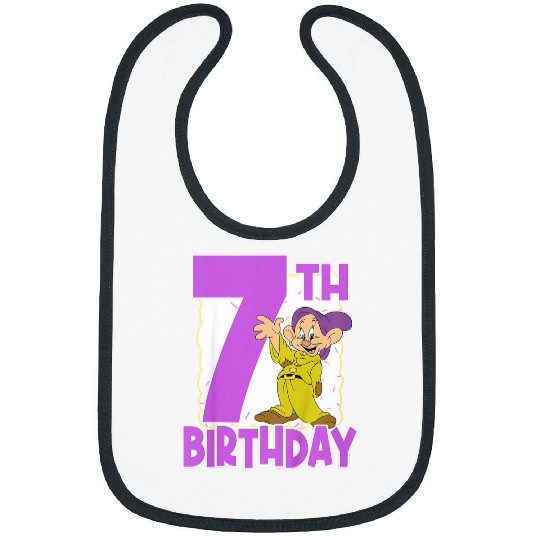 Disneyss Snow White Dopey Seventh Birthday Bibs