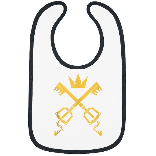Disneyss Kingdom Hearts Crowned Crossed Keyblades Chest Logo Bibs