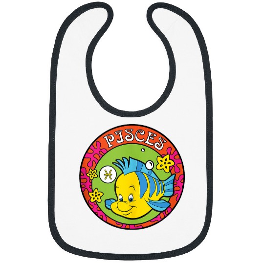 Disneyss The Little Mermaid Flounder Zodiac Pisces Retro Bibs