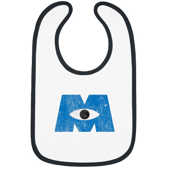 Disney Pixars Monsters Inc Distressed Cyclops Blue Logo Bibs