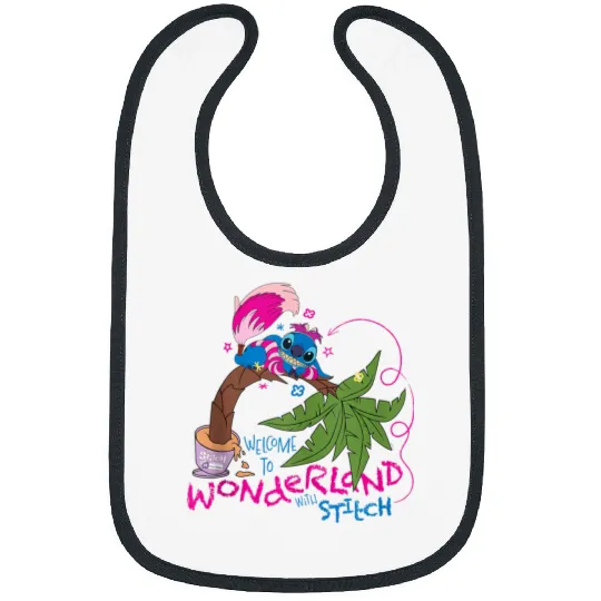 Disneyss 100 Stitch In Costume Cheshire Cat Wonderland Welcome Bibs
