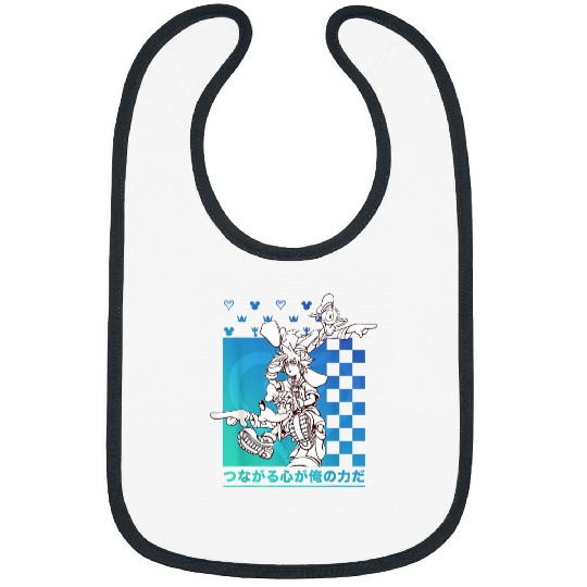 Disney Kingdom Hearts Sora Donald Goofy Kanji Ch Bibs