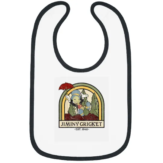 Disney Pinocchio Jiminy Cricket Established 1940 Bibs