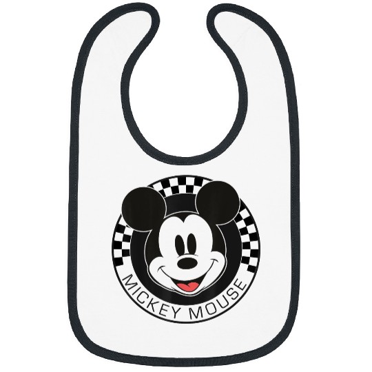 Disneyss Mickey And Friends Mickey Mouse Checkerboard Circle Short Sleeve For Unisex child Sma Bibs