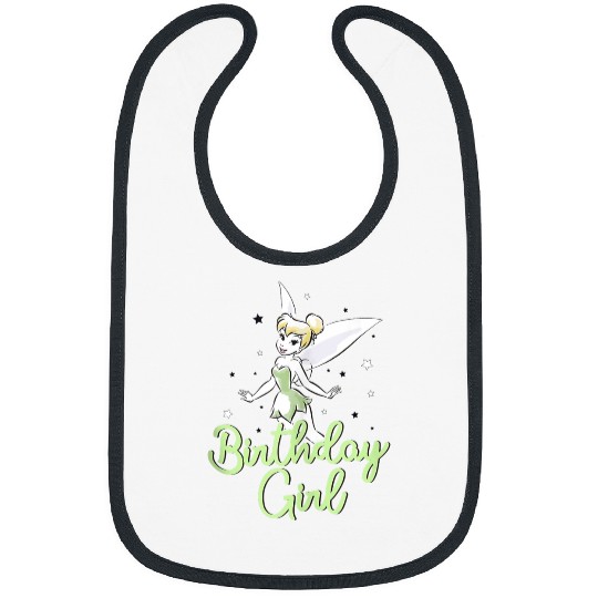 Disneyss Peter Pan Birthday Girl Cute Tinker Bell Chest Logo Bibs
