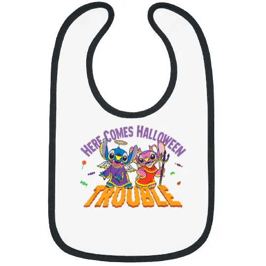 Disneyss Stitch Angel Here Comes Halloween Trouble Bibs