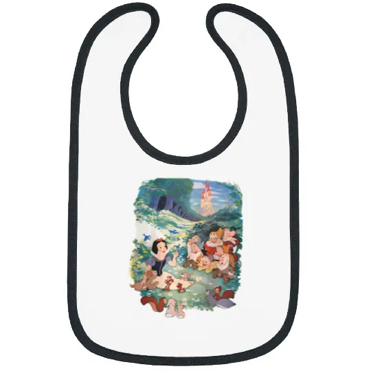Retro 90s Disney Snow White  Bibs, Retro Snow White 7 Dwarfs Bibs, Vintage Disney Princess Bibs