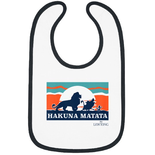 Kids Disneyss The Lion King Silhouette Hakuna Matata Retro Sunset Bibs