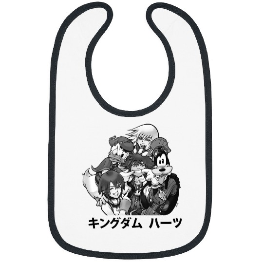Disneyss Kingdom Hearts Main Characters Friendship Kanji Logo Bibs