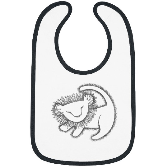 Disneyss The Lion King Simple Line Art Simba Cave Painting Bibs