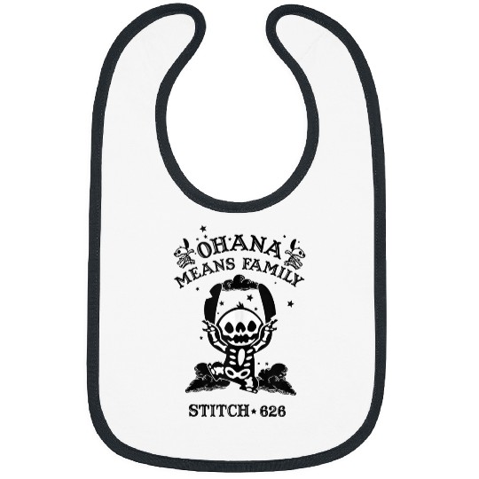 Disneyss Lilo Stitch Halloween Ohana Means Family Skeletonss Bibs