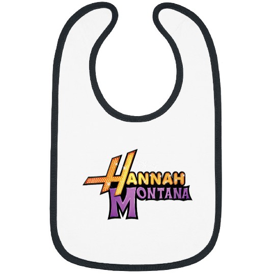 Disneyss Hannah Montana Classic Iconic Big Chest Text Logo Bibs