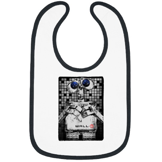 Disneyss Pixars Wall e Distressed Tile Sad Eyes Movie Poster Bibs