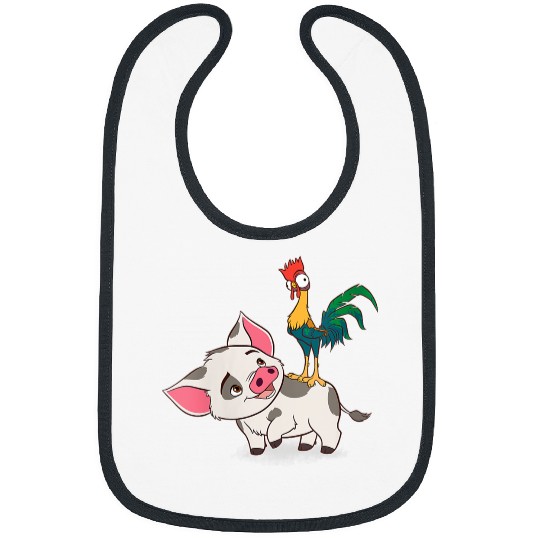 Disneyss Moana Pua And Hei Hei Having Fun Big Chest Portrait Bibs