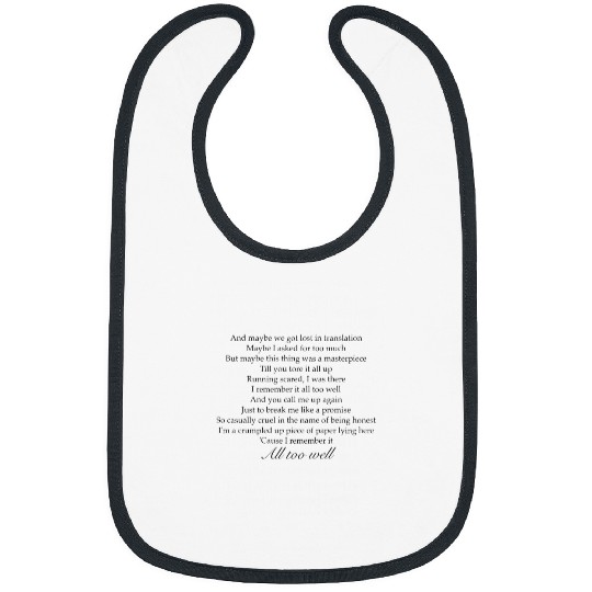 Tayl0r Swift All Too Well Lyrics Bibs