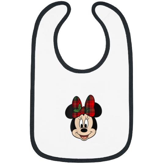 Womens Disney Mickey And Friends Christmas Minnie Mistletoe Bow V-Neck T-Shirt Bibs