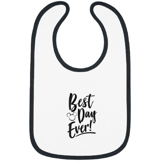 Womens Disney Mickey And Friends Best Day Ever Text V-Neck T-Shirt Bibs