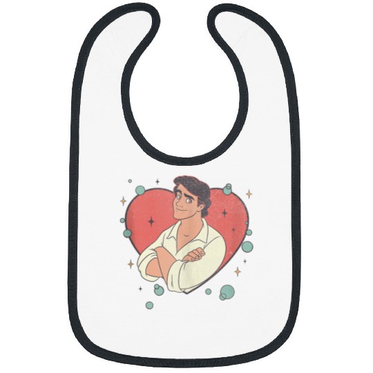 Disneyss The Little Mermaid Valentine's Day Prince Eric Logo Bibs