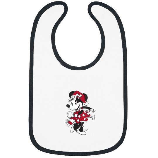 Womens Disney Mickey & Friends Christmas Minnie Mouse Portrait V-Neck T-Shirt Bibs