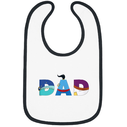 Disney Aladdin Jasmine Genie Fathers Day Birthday Dad Bibs