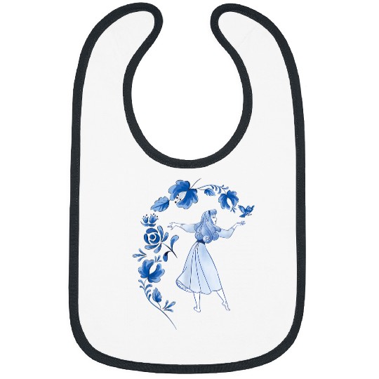 Disneyss Sleeping Beauty Princess Aurora Blue Flowers Bibs