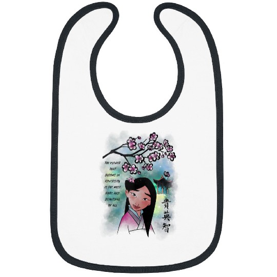 Disneyss Mulan Flower That Blooms Painted Portrait Bibs