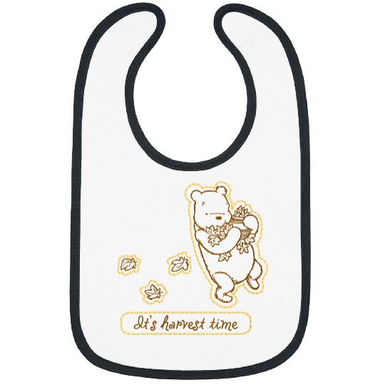 Womens Disney Winnie The Pooh It's Harvest Time Autumn Leaves Bibs