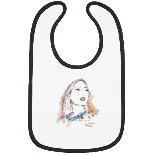 Disney Pocahontas Watercolor Portrait Quote Grap Bibs