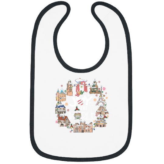 Disney Joy To The World Bibs, Epcot World Showcase, Disney Christmas Bibs