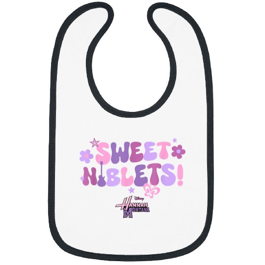 Disneyss Hannah Montana Sweet Niblets Floral Chest Text Logo Bibs