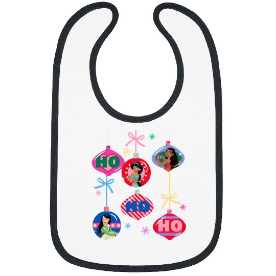 Disney Princess Christmas Ho Ho Ho Mulan Jasmine Moana Logo Bibs